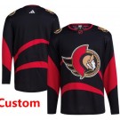 Men's Ottawa Senators Customized Black 2022 Reverse Retro Authentic Jersey