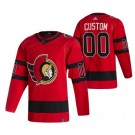 Men's Ottawa Senators Customized Red 2021 Reverse Retro Authentic Jersey