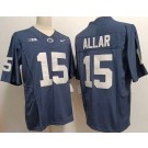 Men's Penn State Nittany Lions #15 Drew Allar Navy Player Name FUSE College Football Jersey