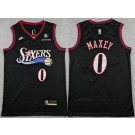 Men's Philadelphia 76ers #0 Tyrese Maxey Black Classic Sponsor Swingman Jersey