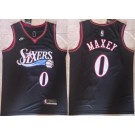 Men's Philadelphia 76ers #0 Tyrese Maxey Black Classic Swingman Jersey