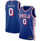 Men's Philadelphia 76ers #0 Tyrese Maxey Blue Heat Press Jersey