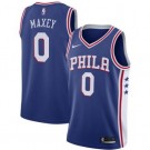 Men's Philadelphia 76ers #0 Tyrese Maxey Blue Icon Hot Press Jersey