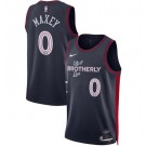 Men's Philadelphia 76ers #0 Tyrese Maxey Navy 2023 City Icon Heat Press Jersey