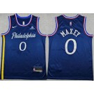 Men's Philadelphia 76ers #0 Tyrese Maxey Navy 2025 City Sponsor Swingman Jersey