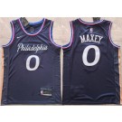 Men's Philadelphia 76ers #0 Tyrese Maxey Navy 2025 City Swingman Jersey