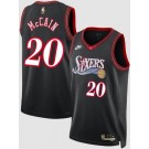 Men's Philadelphia 76ers #20 Jared McCain Black Classic Heat Press Jersey