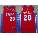Men's Philadelphia 76ers #20 Jared McCain Red Sponsor Swingman Jersey