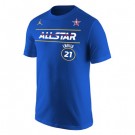 Men's Philadelphia 76ers #21 Joel Embiid Blue 2021 All Star Printed T-Shirt