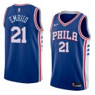 Men's Philadelphia 76ers #21 Joel Embiid Blue Icon Hot Press Jersey