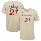 Men's Philadelphia 76ers #21 Joel Embiid Cream City Printed T-Shirt 0892