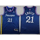 Men's Philadelphia 76ers #21 Joel Embiid Navy 2025 City Sponsor Swingman Jersey