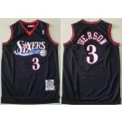 Men's Philadelphia 76ers #3 Allen Iverson Black 1997 Hollywood Classic Swingman Jersey