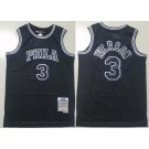 Men's Philadelphia 76ers #3 Allen Iverson Black 1997 Throwback Swingman Jersey