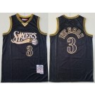 Men's Philadelphia 76ers #3 Allen Iverson Black 2000 Hollywood Classic Limited Swingman Jersey