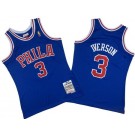 Men's Philadelphia 76ers #3 Allen Iverson Blue 1996 Throwback Swingman Jersey