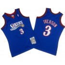 Men's Philadelphia 76ers #3 Allen Iverson Blue 1999 Throwback Swingman Jersey
