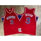 Men's Philadelphia 76ers #3 Allen Iverson Red 1996 Throwback Authentic Jersey