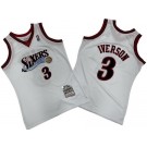 Men's Philadelphia 76ers #3 Allen Iverson White 2000 Throwback Swingman Jersey