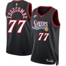 Men's Philadelphia 76ers #77 VJ Edgecombe Black Classic Heat Press Jersey