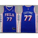 Men's Philadelphia 76ers #77 VJ Edgecombe Blue Sponsor Swingman Jersey