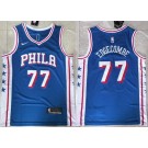 Men's Philadelphia 76ers #77 VJ Edgecombe Blue Swingman Jersey