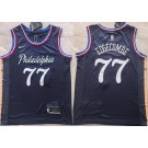Men's Philadelphia 76ers #77 VJ Edgecombe Navy 2025 City Swingman Jersey