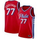 Men's Philadelphia 76ers #77 VJ Edgecombe Red Statement Heat Press Jersey