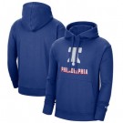 Men's Philadelphia 76ers Blue 2021 City Edition Essential Logo Fleece Pullover Hoodie