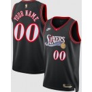 Men's Philadelphia 76ers Custom Black Classic Heat Press Jersey