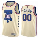 Men's Philadelphia 76ers Custom Cream 2021 Earned Icon Hot Press Jersey