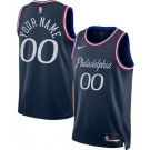 Men's Philadelphia 76ers Custom Navy 2025 City Heat Press Jersey