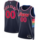 Men's Philadelphia 76ers Custom Navy Diamond 75th Icon Hot Press Jersey