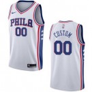 Men's Philadelphia 76ers Custom White Icon Hot Press Jersey