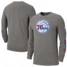 Men's Philadelphia 76ers Gray 2022 City Edition Essential Expressive Long Sleeve T-Shirt