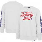 Men's Philadelphia 76ers White City Edition Two Peat Headline Pullover Sweatshirt