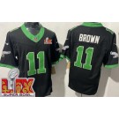 Men's Philadelphia Eagles #11 AJ Brown Limited Black Alternate Super Bowl LIX FUSE Vapor Jersey