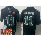 Men's Philadelphia Eagles #11 AJ Brown Limited Black Fashion Super Bowl LIX FUSE Vapor Jersey