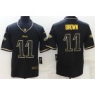 Men's Philadelphia Eagles #11 AJ Brown Limited Black Gold Vapor Jersey