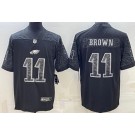 Men's Philadelphia Eagles #11 AJ Brown Limited Black RFLCTV Jersey