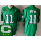 Men's Philadelphia Eagles #11 AJ Brown Limited Kelly Green 2025 Captain Patch Vapor Jersey