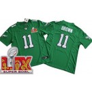Men's Philadelphia Eagles #11 AJ Brown Limited Kelly Green Super Bowl LIX FUSE Vapor Jersey