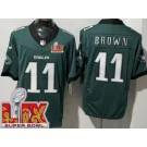 Men's Philadelphia Eagles #11 AJ Brown Limited Midnight Green Super Bowl LIX FUSE Vapor Jersey