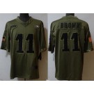 Men's Philadelphia Eagles #11 AJ Brown Limited Olive 2022 Salute To Service Jersey