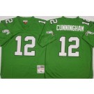Men's Philadelphia Eagles #12 Randall Cunningham Green 1990 Throwback Jersey