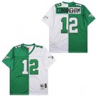Men's Philadelphia Eagles #12 Randall Cunningham Green White Split 1990 Throwback Jersey