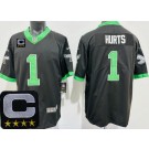 Men's Philadelphia Eagles #1 Jalen Hurts Limited Black Alternate C Patch Vapor Jersey