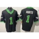 Men's Philadelphia Eagles #1 Jalen Hurts Limited Black Alternate FUSE Vapor Jersey