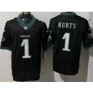 Men's Philadelphia Eagles #1 Jalen Hurts Limited Black FUSE Vapor Jersey