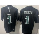 Men's Philadelphia Eagles #1 Jalen Hurts Limited Black Fashion FUSE Vapor Jersey